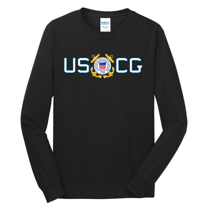 US UNITED STATES COAST GUARD USCG ANCHOR EMBLEM SEAL LOGO Tall Long Sleeve T-Shirt