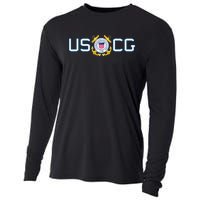 US UNITED STATES COAST GUARD USCG ANCHOR EMBLEM SEAL LOGO Cooling Performance Long Sleeve Crew