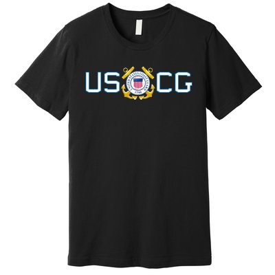 US UNITED STATES COAST GUARD USCG ANCHOR EMBLEM SEAL LOGO Premium T-Shirt