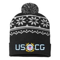 US UNITED STATES COAST GUARD USCG ANCHOR EMBLEM SEAL LOGO USA-Made Snowflake Beanie