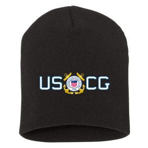 US UNITED STATES COAST GUARD USCG ANCHOR EMBLEM SEAL LOGO Short Acrylic Beanie