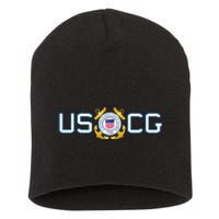 US UNITED STATES COAST GUARD USCG ANCHOR EMBLEM SEAL LOGO Short Acrylic Beanie