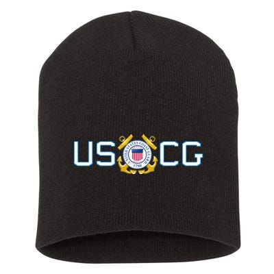 US UNITED STATES COAST GUARD USCG ANCHOR EMBLEM SEAL LOGO Short Acrylic Beanie