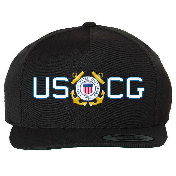 US UNITED STATES COAST GUARD USCG ANCHOR EMBLEM SEAL LOGO Wool Snapback Cap