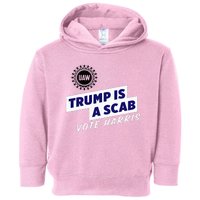 Uaw Union Trump Is A Scab Vote Kamala Harris Funny Uaw Red Toddler Hoodie