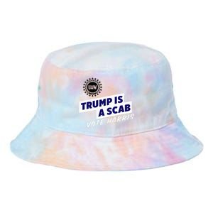 Uaw Union Trump Is A Scab Vote Kamala Harris Funny Uaw Red Tie Dye Newport Bucket Hat