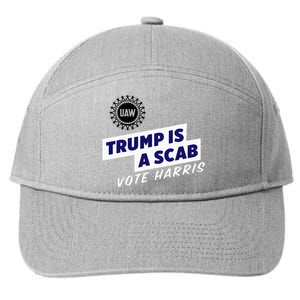 Uaw Union Trump Is A Scab Vote Kamala Harris Funny Uaw Red 7-Panel Snapback Hat