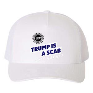 Uaw Union Trump Is A Scab Vote Kamala Harris Funny Uaw Red Yupoong Adult 5-Panel Trucker Hat