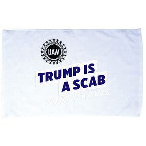 Uaw Union Trump Is A Scab Vote Kamala Harris Funny Uaw Red Microfiber Hand Towel