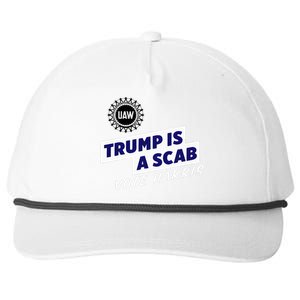 Uaw Union Trump Is A Scab Vote Kamala Harris Funny Uaw Red Snapback Five-Panel Rope Hat