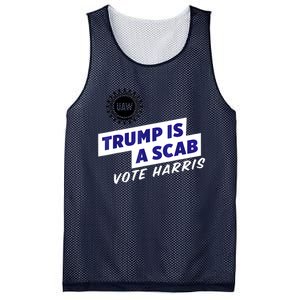 Uaw Union Trump Is A Scab Vote Kamala Harris Funny Uaw Red Mesh Reversible Basketball Jersey Tank