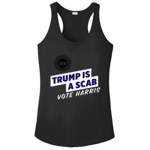 Uaw Union Trump Is A Scab Vote Kamala Harris Funny Uaw Red Ladies PosiCharge Competitor Racerback Tank