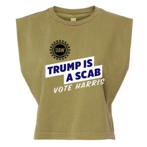 Uaw Union Trump Is A Scab Vote Kamala Harris Funny Uaw Red Garment-Dyed Women's Muscle Tee