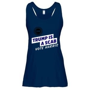 Uaw Union Trump Is A Scab Vote Kamala Harris Funny Uaw Red Ladies Essential Flowy Tank