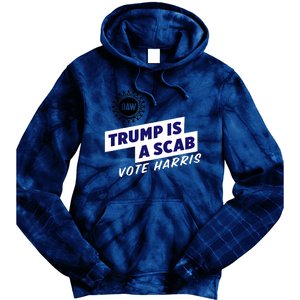 Uaw Union Trump Is A Scab Vote Kamala Harris Funny Uaw Red Tie Dye Hoodie