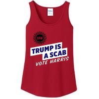 Uaw Union Trump Is A Scab Vote Kamala Harris Funny Uaw Red Ladies Essential Tank