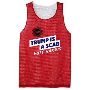 Uaw Union Trump Is A Scab Vote Kamala Harris Funny Uaw Red Mesh Reversible Basketball Jersey Tank