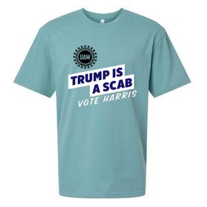 Uaw Union Trump Is A Scab Vote Kamala Harris Funny Uaw Red Sueded Cloud Jersey T-Shirt