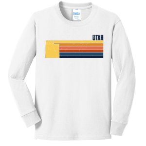 Retro Vintage Utah Kids Long Sleeve Shirt