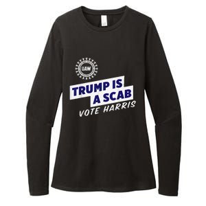 Uaw Union Trump Is A Scab Vote Kamala Harris Funny Uaw Red Womens CVC Long Sleeve Shirt