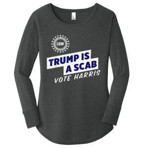 Uaw Union Trump Is A Scab Vote Kamala Harris Funny Uaw Red Women's Perfect Tri Tunic Long Sleeve Shirt