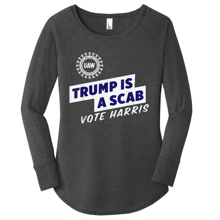 Uaw Union Trump Is A Scab Vote Kamala Harris Funny Uaw Red Women's Perfect Tri Tunic Long Sleeve Shirt