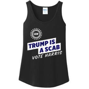 Uaw Union Trump Is A Scab Vote Kamala Harris Funny Uaw Red Ladies Essential Tank