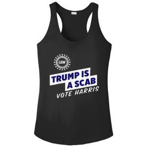 Uaw Union Trump Is A Scab Vote Kamala Harris Funny Uaw Red Ladies PosiCharge Competitor Racerback Tank