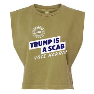 Uaw Union Trump Is A Scab Vote Kamala Harris Funny Uaw Red Garment-Dyed Women's Muscle Tee