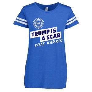 Uaw Union Trump Is A Scab Vote Kamala Harris Funny Uaw Red Enza Ladies Jersey Football T-Shirt