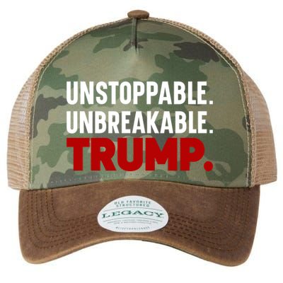Unstoppable Unbreakable Trump Quote Legacy Tie Dye Trucker Hat