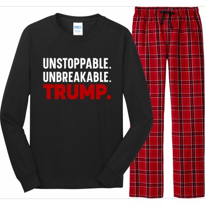 Unstoppable Unbreakable Trump Quote Long Sleeve Pajama Set