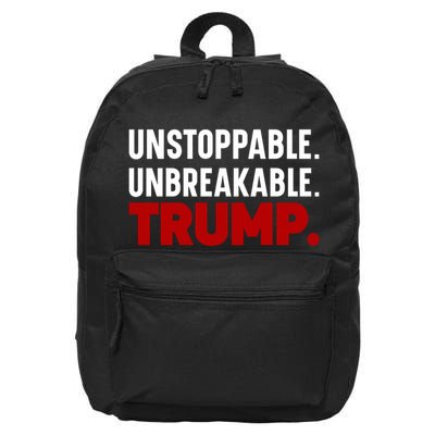 Unstoppable Unbreakable Trump Quote 16 in Basic Backpack
