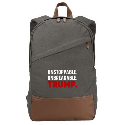 Unstoppable Unbreakable Trump Quote Cotton Canvas Backpack