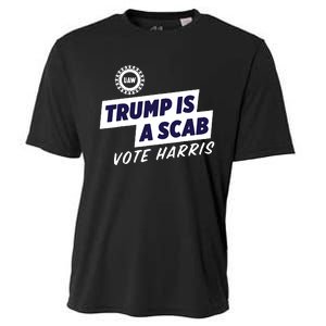 Uaw Union Trump Is A Scab Vote Kamala Harris Funny Uaw Red Cooling Performance Crew T-Shirt