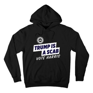 Uaw Union Trump Is A Scab Vote Kamala Harris Funny Uaw Red Hoodie