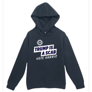 Uaw Union Trump Is A Scab Vote Kamala Harris Funny Uaw Red Urban Pullover Hoodie