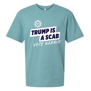 Uaw Union Trump Is A Scab Vote Kamala Harris Funny Uaw Red Sueded Cloud Jersey T-Shirt