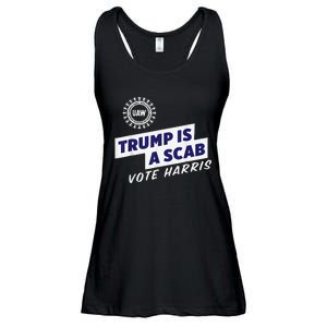 Uaw Union Trump Is A Scab Vote Kamala Harris Funny Uaw Red Gift Ladies Essential Flowy Tank