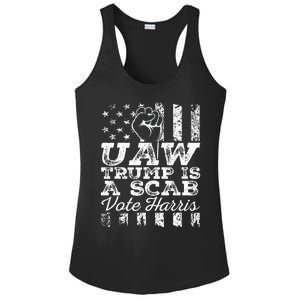 Uaw Union Trump Is A Scab Vote Kamala Harris Funny Uaw Red Ladies PosiCharge Competitor Racerback Tank