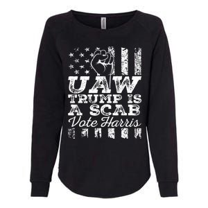 Uaw Union Trump Is A Scab Vote Kamala Harris Funny Uaw Red Womens California Wash Sweatshirt