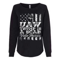 Uaw Union Trump Is A Scab Vote Kamala Harris Funny Uaw Red Womens California Wash Sweatshirt