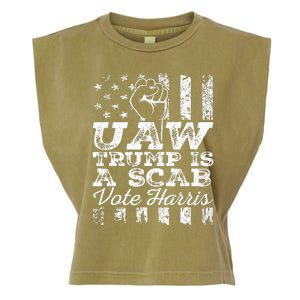 Uaw Union Trump Is A Scab Vote Kamala Harris Funny Uaw Red Garment-Dyed Women's Muscle Tee