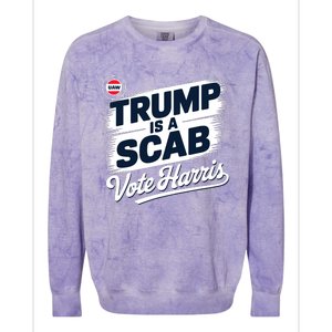 Uaw Union Trump Is A Scab Vote Kamala Harris Funny Colorblast Crewneck Sweatshirt