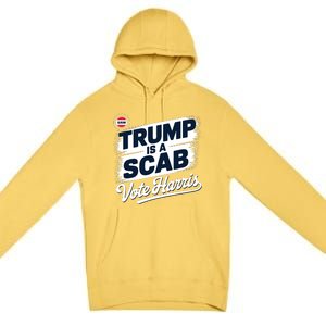 Uaw Union Trump Is A Scab Vote Kamala Harris Funny Premium Pullover Hoodie