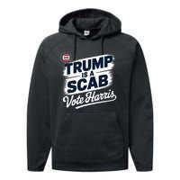 Uaw Union Trump Is A Scab Vote Kamala Harris Funny Performance Fleece Hoodie