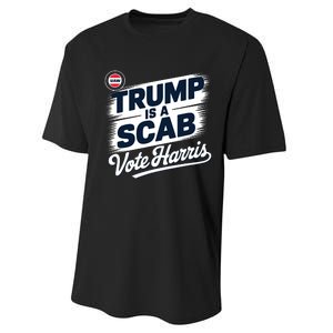 Uaw Union Trump Is A Scab Vote Kamala Harris Funny Performance Sprint T-Shirt