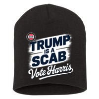 Uaw Union Trump Is A Scab Vote Kamala Harris Funny Short Acrylic Beanie