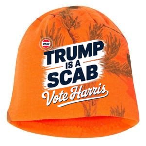 Uaw Union Trump Is A Scab Vote Kamala Harris Funny Kati - Camo Knit Beanie