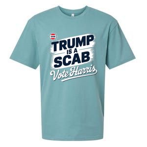 Uaw Union Trump Is A Scab Vote Kamala Harris Funny Sueded Cloud Jersey T-Shirt